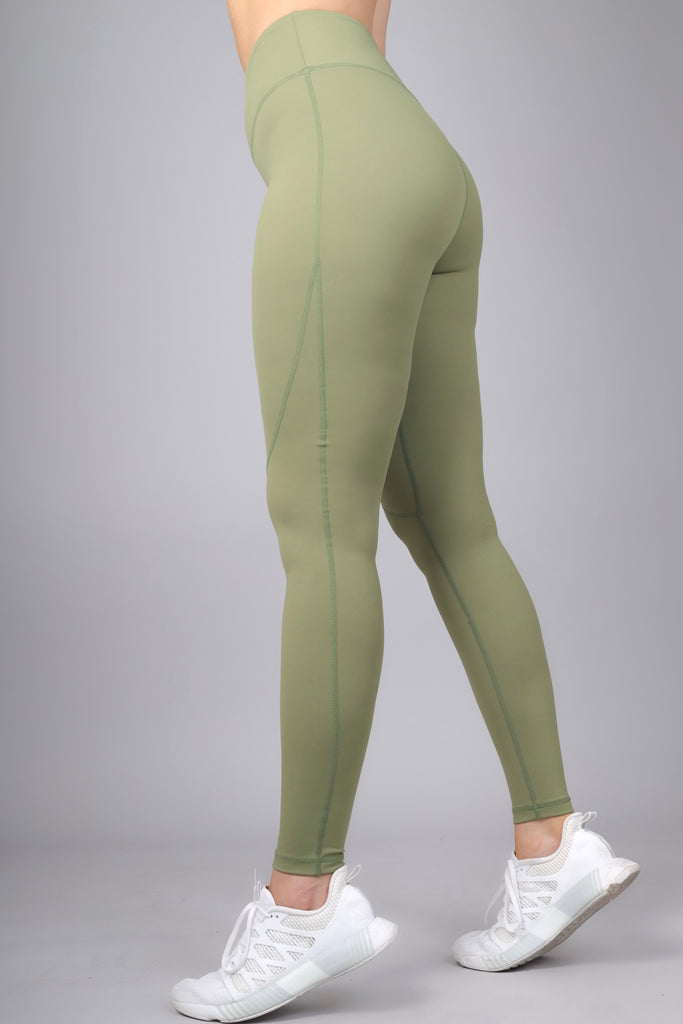 LUXE ARMY GREEN TIGHTS - DTL Sport